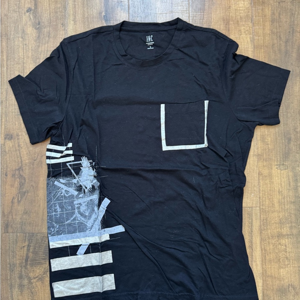 INC International Concepts Men's Black Graphic T-Shirt